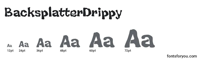 sizes of backsplatterdrippy font, backsplatterdrippy sizes