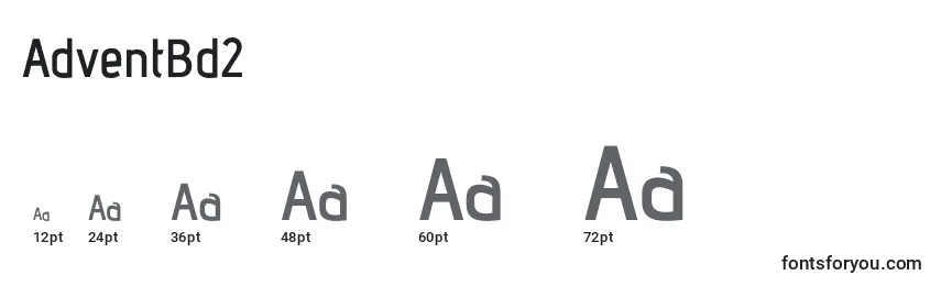 sizes of adventbd2 font, adventbd2 sizes