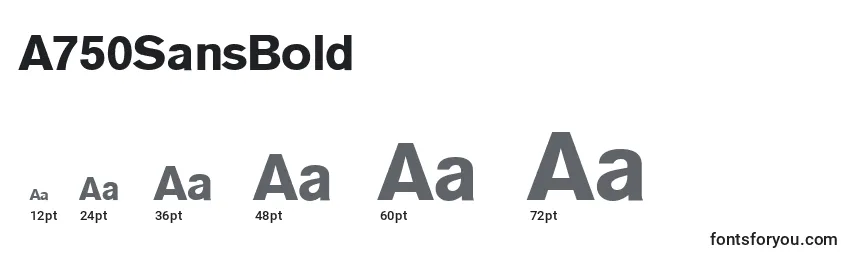 sizes of a750sansbold font, a750sansbold sizes