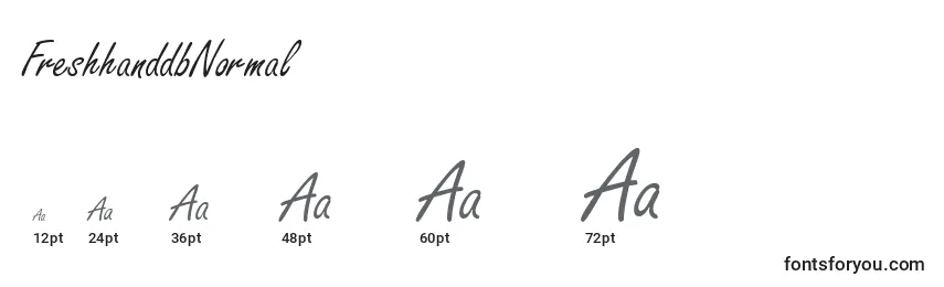 sizes of freshhanddbnormal font, freshhanddbnormal sizes