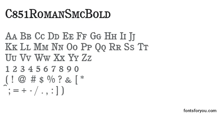 characters of c851romansmcbold font, letter of c851romansmcbold font, alphabet of  c851romansmcbold font