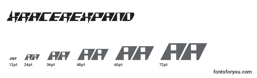 sizes of xracerexpand font, xracerexpand sizes