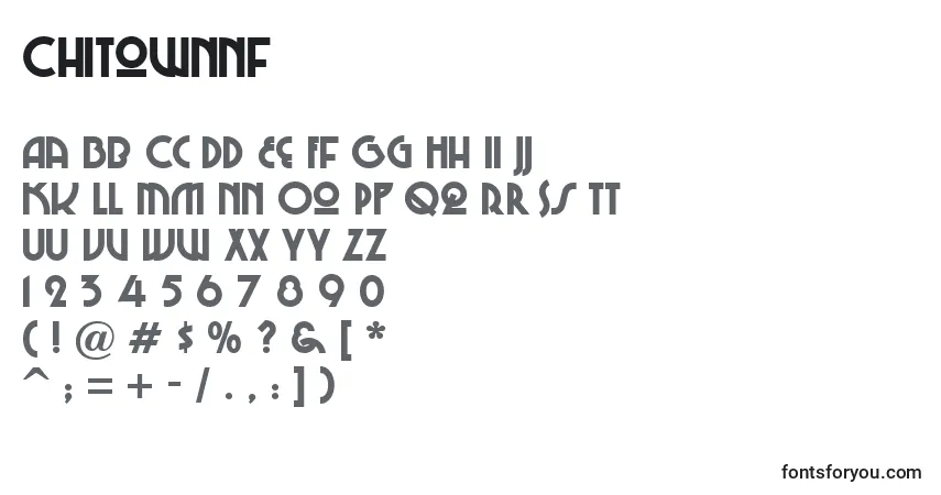 characters of chitownnf font, letter of chitownnf font, alphabet of  chitownnf font