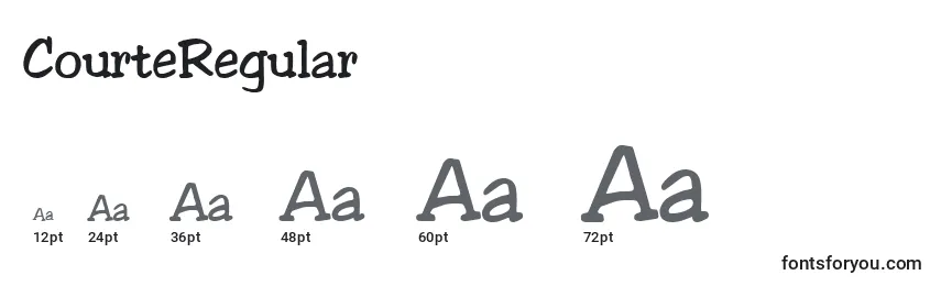 sizes of courteregular font, courteregular sizes