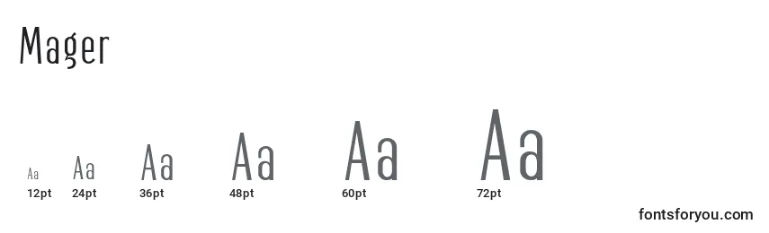 sizes of mager font, mager sizes