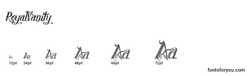 sizes of royalvanity font, royalvanity sizes