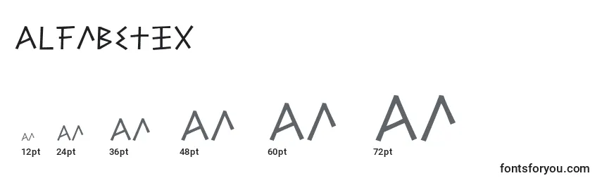 sizes of alfabetix font, alfabetix sizes