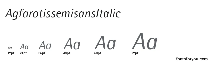 sizes of agfarotissemisansitalic font, agfarotissemisansitalic sizes