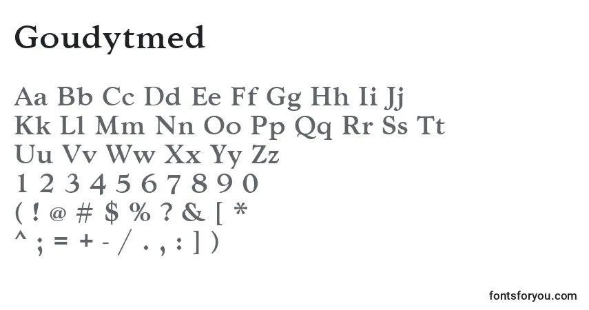 Schriftart Goudytmed – Alphabet, Zahlen, spezielle Symbole