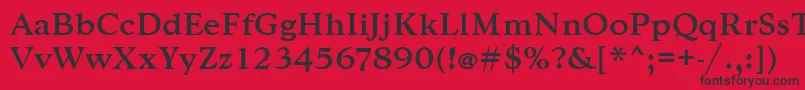 フォントGoudytmed – 赤い背景に黒い文字