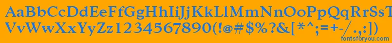 フォントGoudytmed – オレンジの背景に青い文字