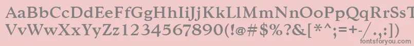 フォントGoudytmed – ピンクの背景に灰色の文字