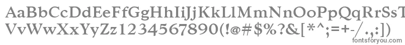 Goudytmed-fontti – harmaat kirjasimet valkoisella taustalla