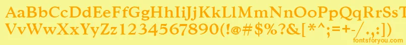 Goudytmed Font – Orange Fonts on Yellow Background