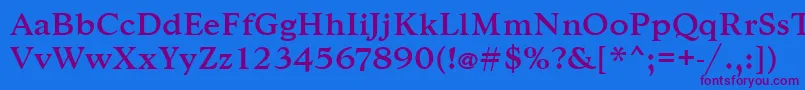 Goudytmed Font – Purple Fonts on Blue Background