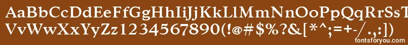 Goudytmed-fontti – valkoiset fontit ruskealla taustalla