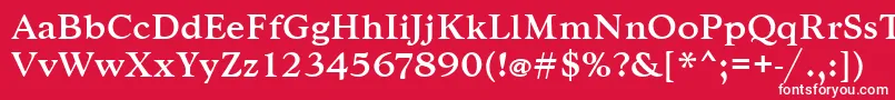 フォントGoudytmed – 赤い背景に白い文字