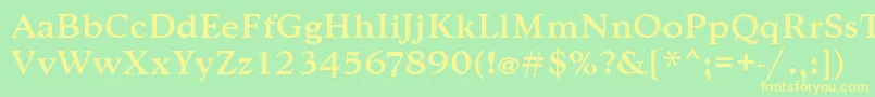 Goudytmed Font – Yellow Fonts on Green Background