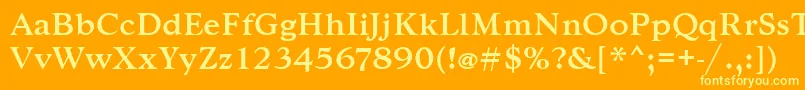 フォントGoudytmed – オレンジの背景に黄色の文字