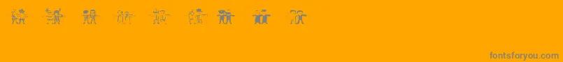 HumanChain-Schriftart – Graue Schriften auf orangefarbenem Hintergrund