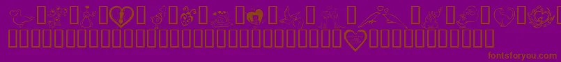 KrValentines2006Three Font – Brown Fonts on Purple Background