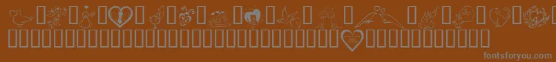 KrValentines2006Three Font – Gray Fonts on Brown Background