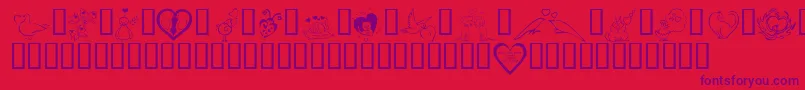 KrValentines2006Three Font – Purple Fonts on Red Background
