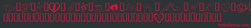 フォントKrValentines2006Three – 黒い背景に赤い文字