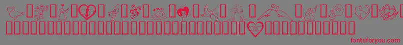 KrValentines2006Three Font – Red Fonts on Gray Background