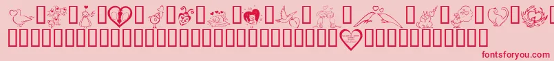 KrValentines2006Three Font – Red Fonts on Pink Background