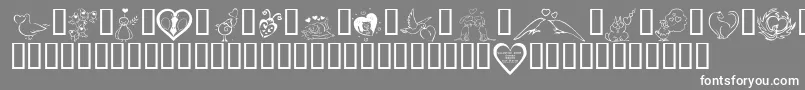 KrValentines2006Three Font – White Fonts on Gray Background