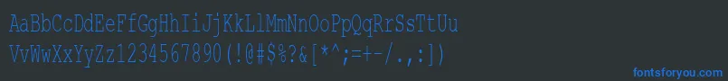 CourierNewCyr60n Font – Blue Fonts on Black Background