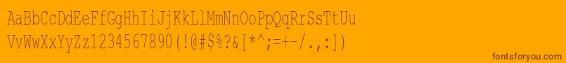 CourierNewCyr60n-Schriftart – Braune Schriften auf orangefarbenem Hintergrund