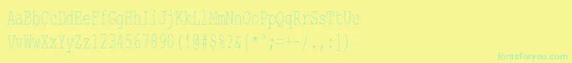 CourierNewCyr60n Font – Green Fonts on Yellow Background