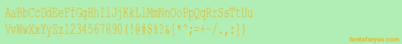 CourierNewCyr60n Font – Orange Fonts on Green Background
