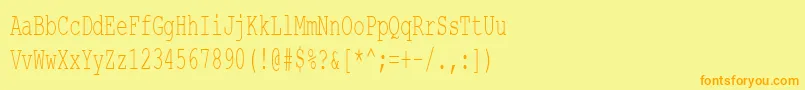 CourierNewCyr60n Font – Orange Fonts on Yellow Background