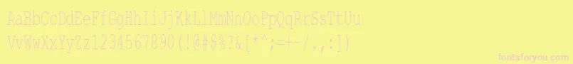 CourierNewCyr60n Font – Pink Fonts on Yellow Background