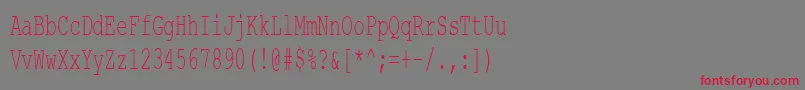 CourierNewCyr60n Font – Red Fonts on Gray Background