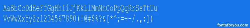 CourierNewCyr60n Font – Yellow Fonts on Blue Background