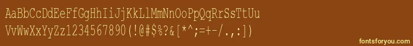 CourierNewCyr60n Font – Yellow Fonts on Brown Background