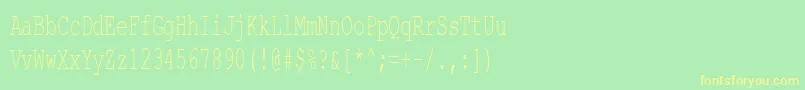 CourierNewCyr60n-Schriftart – Gelbe Schriften auf grünem Hintergrund