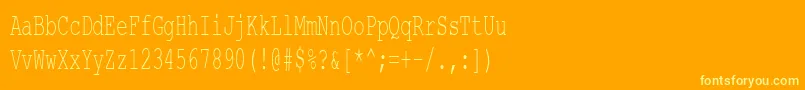 CourierNewCyr60n Font – Yellow Fonts on Orange Background