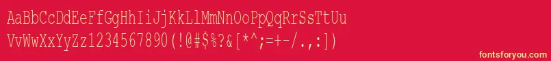 CourierNewCyr60n Font – Yellow Fonts on Red Background