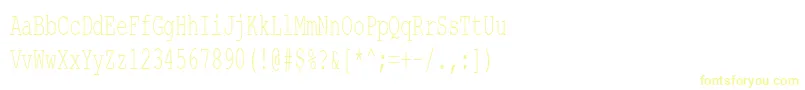 CourierNewCyr60n Font – Yellow Fonts on White Background