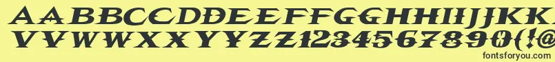 Vtcbelialsbladeitalic Font – Black Fonts on Yellow Background