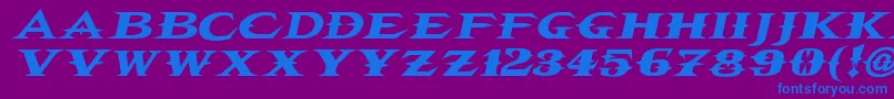 Vtcbelialsbladeitalic-Schriftart – Blaue Schriften auf violettem Hintergrund