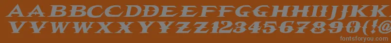 Więcej informacji o czcionce Vtcbelialsbladeitalic Czcionka Vtcbelialsbladeitalic – szare czcionki na brązowym tle