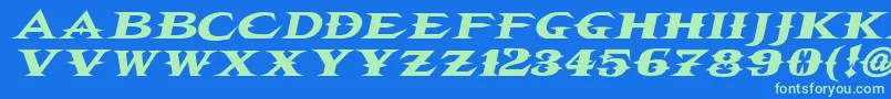 Vtcbelialsbladeitalic Font – Green Fonts on Blue Background