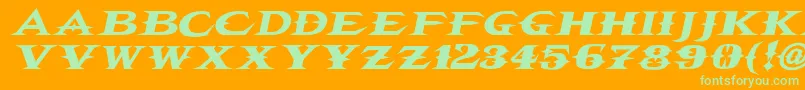 Vtcbelialsbladeitalic Font – Green Fonts on Orange Background