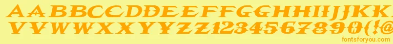 More about Vtcbelialsbladeitalic Font Vtcbelialsbladeitalic Font – Orange Fonts on Yellow Background